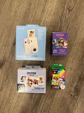 Fujifilm Instax Mini 12 Camera Bundle + 90 Sheets Film (Rainbow + Variety Packs)